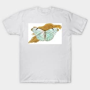 Aqua Butterfly and Gold T-Shirt